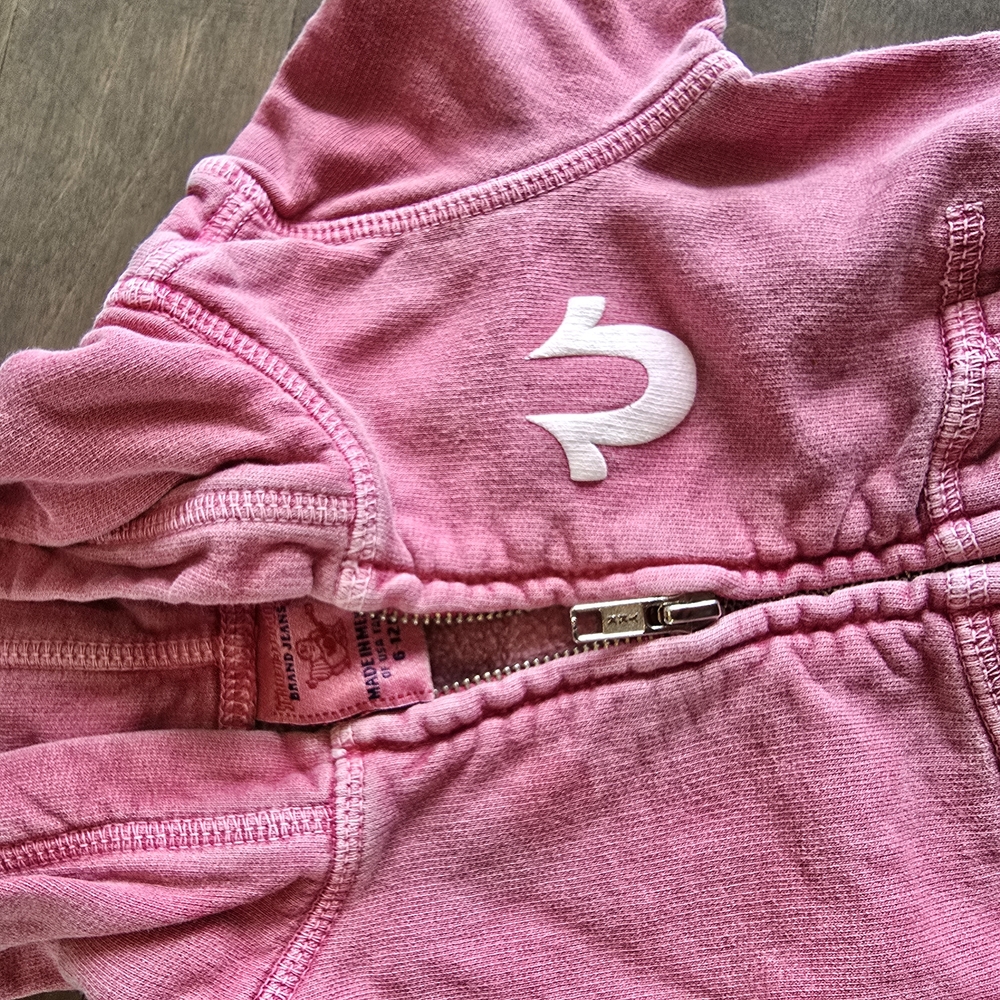 True Religion Pink Zip-Up Hoodie
